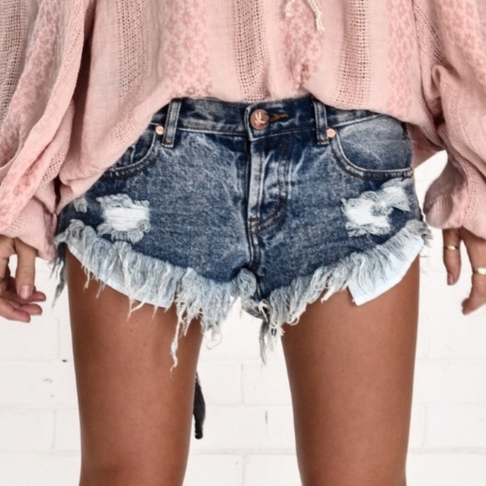 [ ONE TEASPOON ] bonitas low waist jean shorts